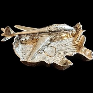 Boeing 797 Illinois USA Brass Ash Tray/Trinket Airline Airplane Vintage Souvenir